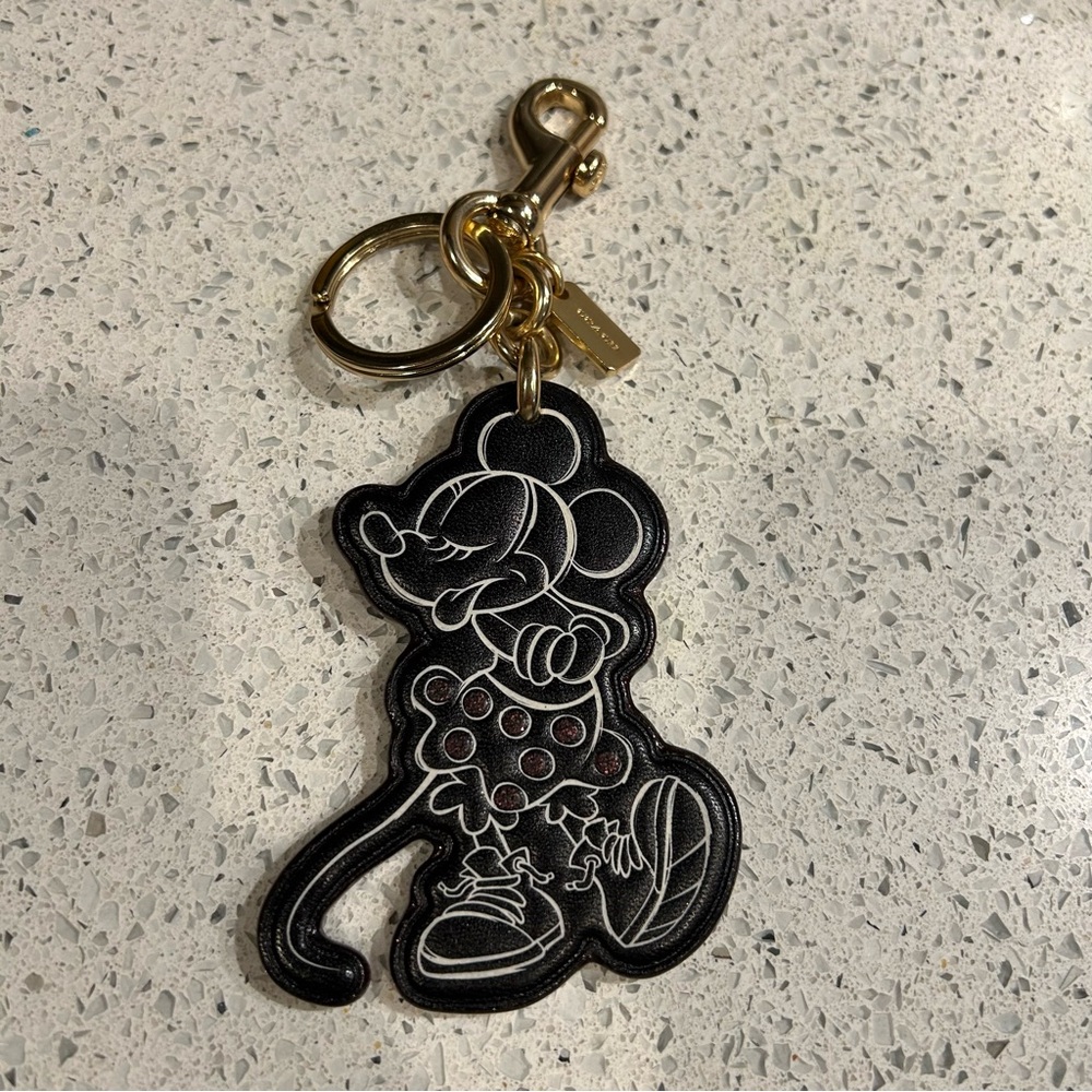 Coach Black and Gold Mickey Key Holder